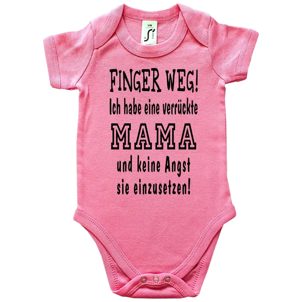 Preview: Baby‑Body mit Spruch „Finger weg, ich habe einen verrückten Opa“