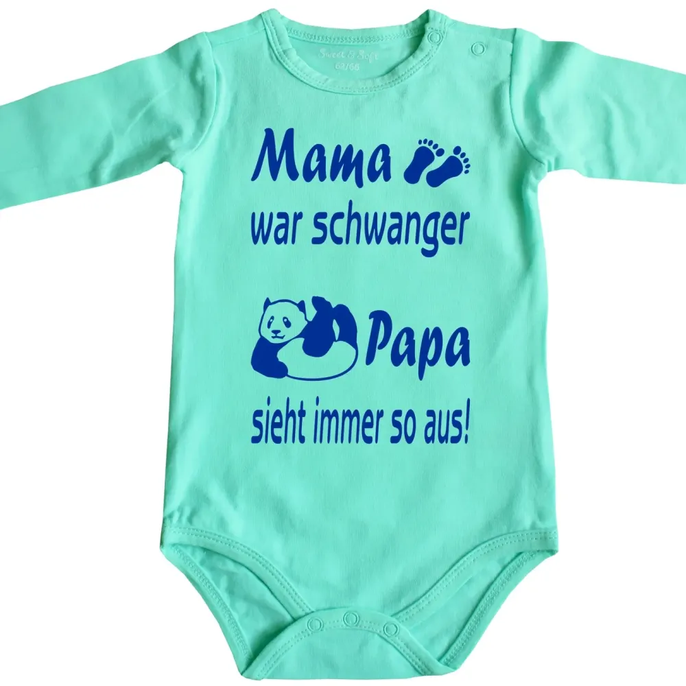 Preview: Lustiger Baby Body mit Panda Motiv