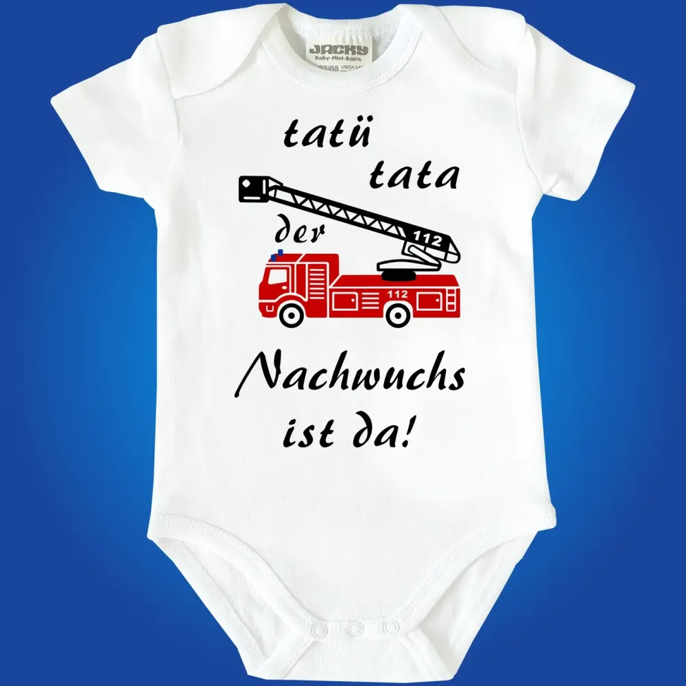 Preview: Babybody für Feuerwehr-nachwuchs mit Feuerwehrauto