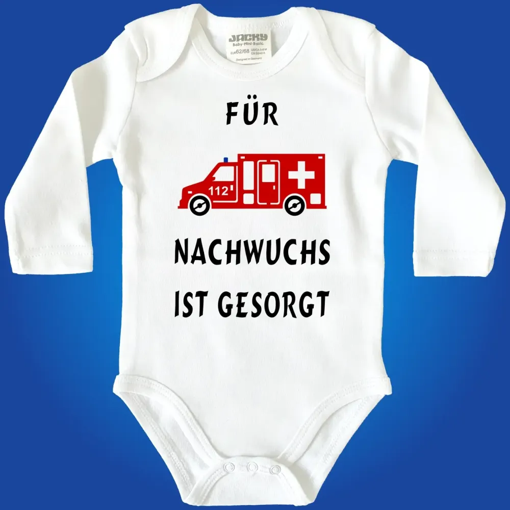 Baby-Body für den Arzt-Nachwuchs mit Notarztwagen