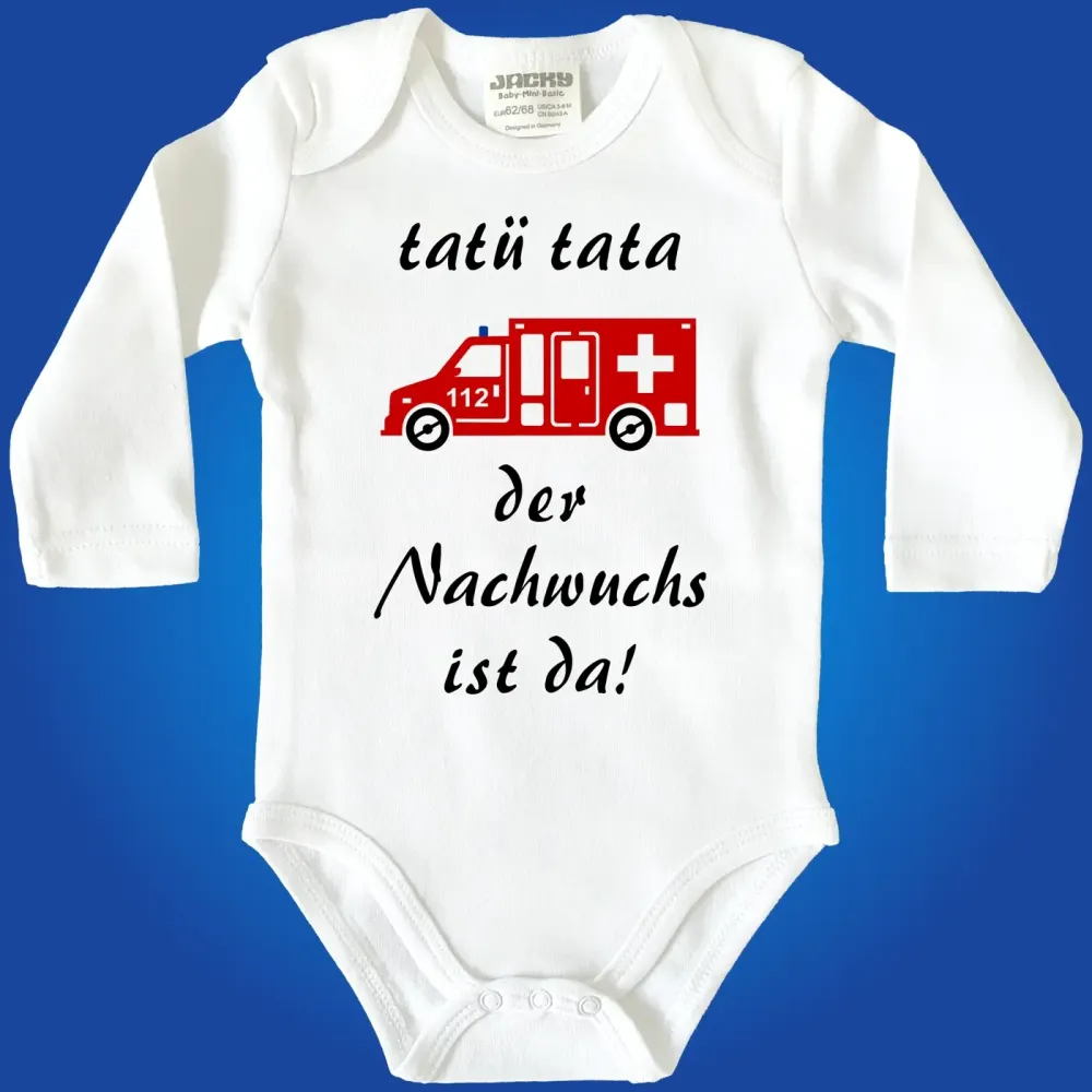 Preview: Babybody für den Arzt-Nachwuchs mit Notarztwagen