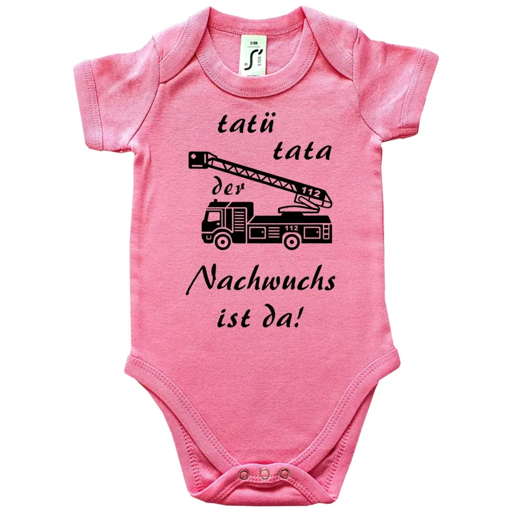 Babybody mit Feuerwehrauto