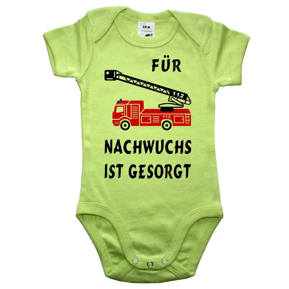 Babybody mit witzigem Feuerwehr‑Motiv für Babys