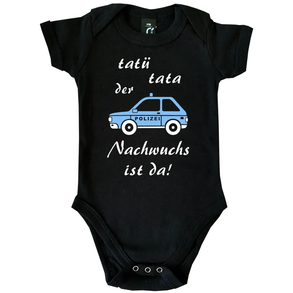 Preview: Babybody für Polizei-Nachwuchs mit Polizeiauto