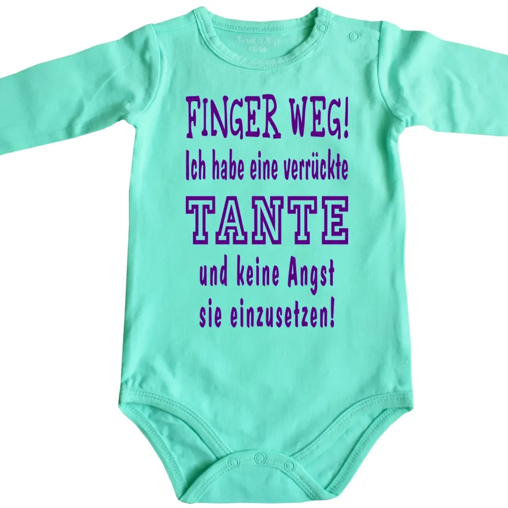 Baby‑Body mit wählbarer Familienperson und lustigem Text