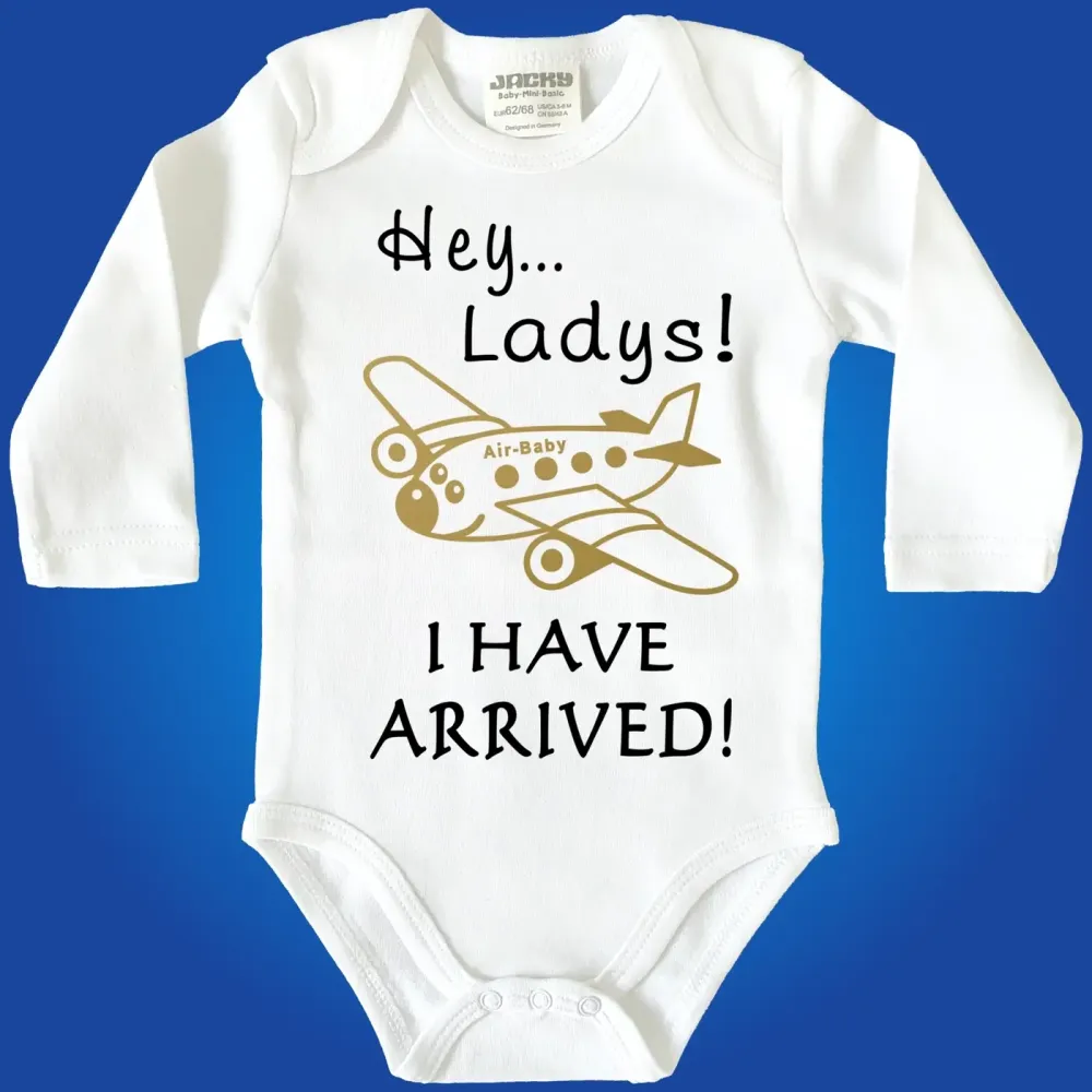 Babybody mit Flugzeug Flugbegleiterin