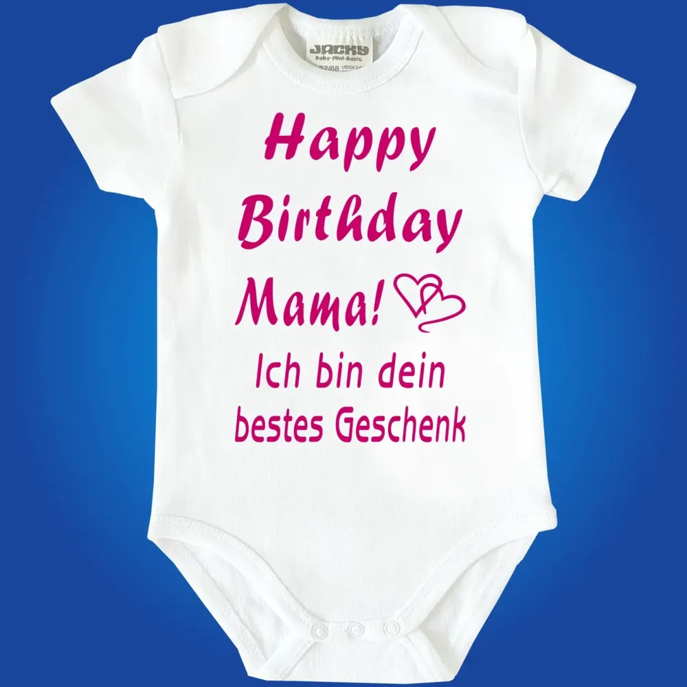 Preview: Baby‑Body „Happy Birthday liebe Oma“ mit Herzchen