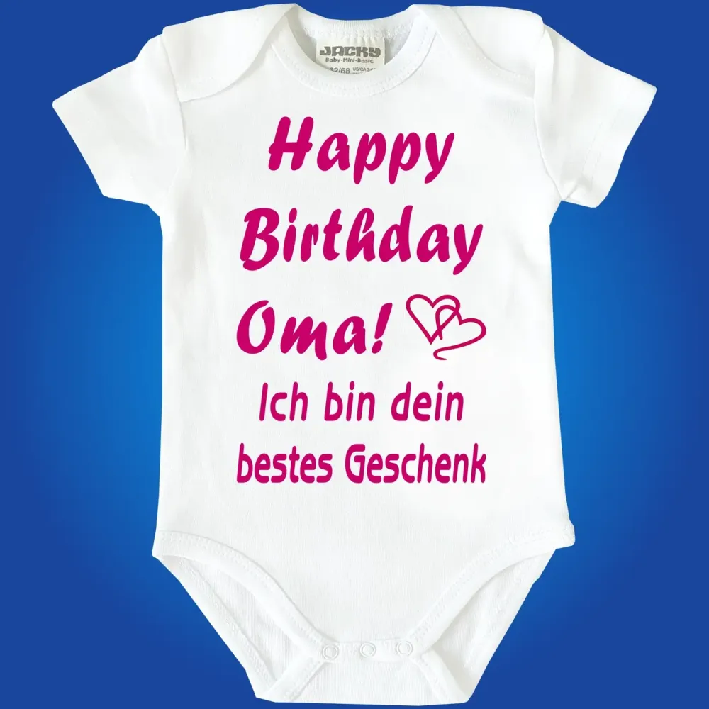 Preview: Baby-Body mit Aufdruck zum Geburtstag