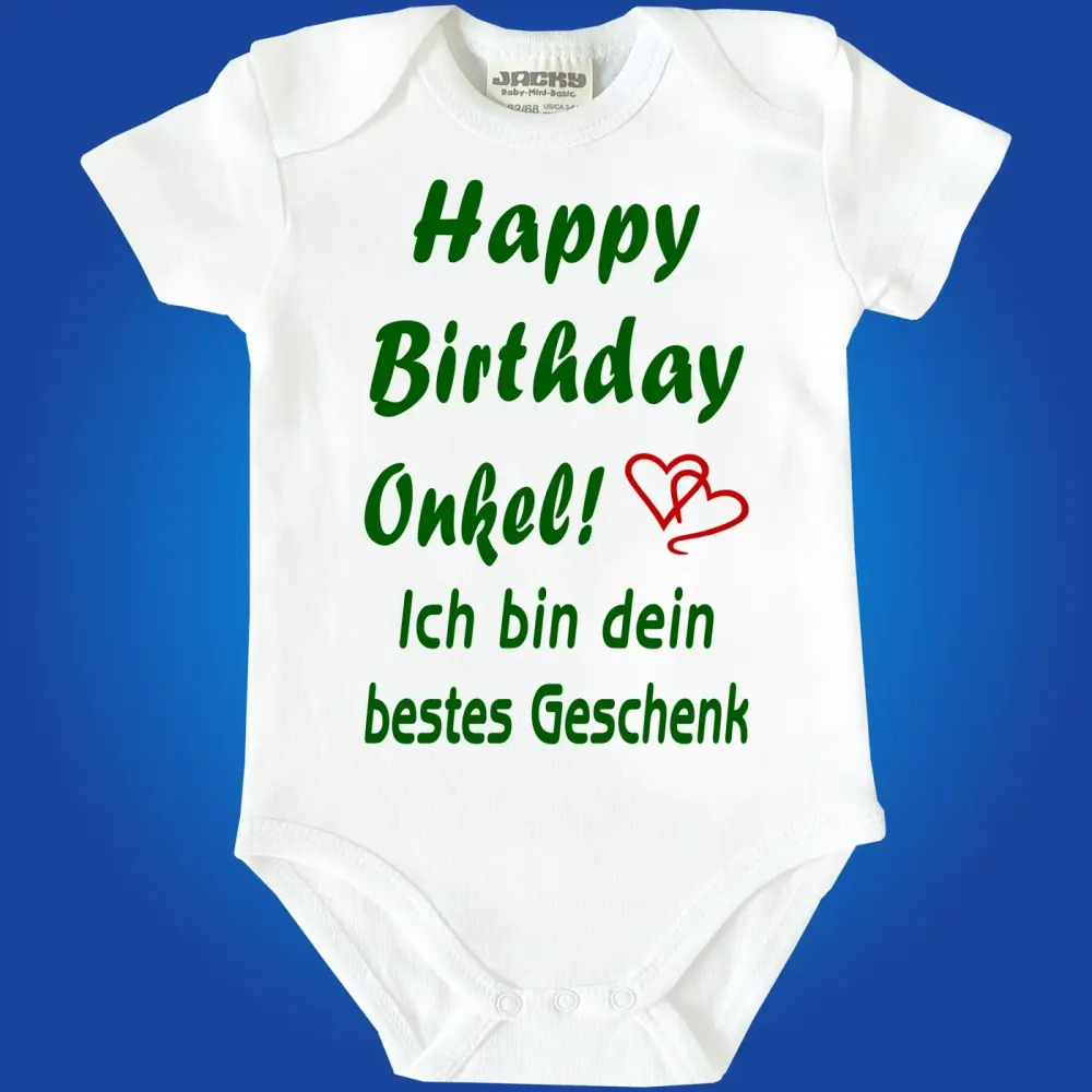 Baby-Body mit Druck Happy Birthday