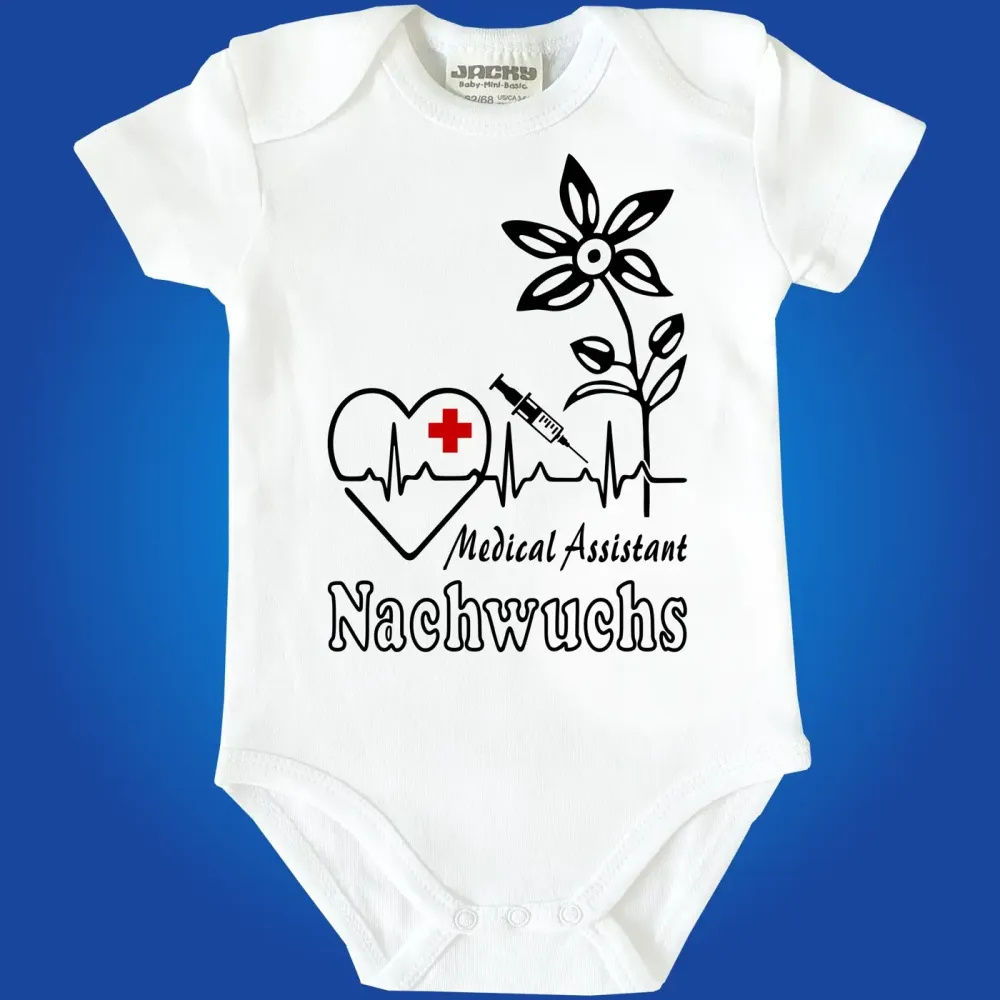 Baby-Body mit Aufdruck „Pflegefachfrau“ im medizinischen Design