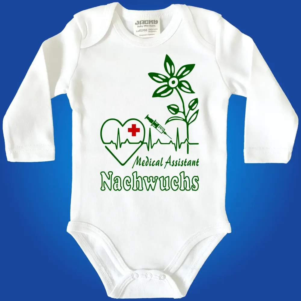 Preview: Baby-Body mit Aufdruck „Pflegefachfrau“ im medizinischen Design