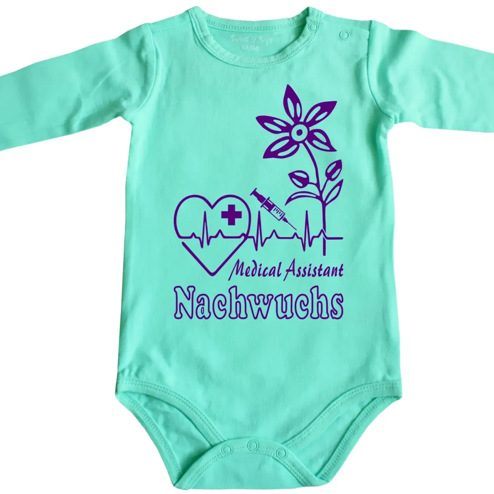 Preview: Baby-Body mit Aufdruck „Pflegefachfrau“ im medizinischen Design