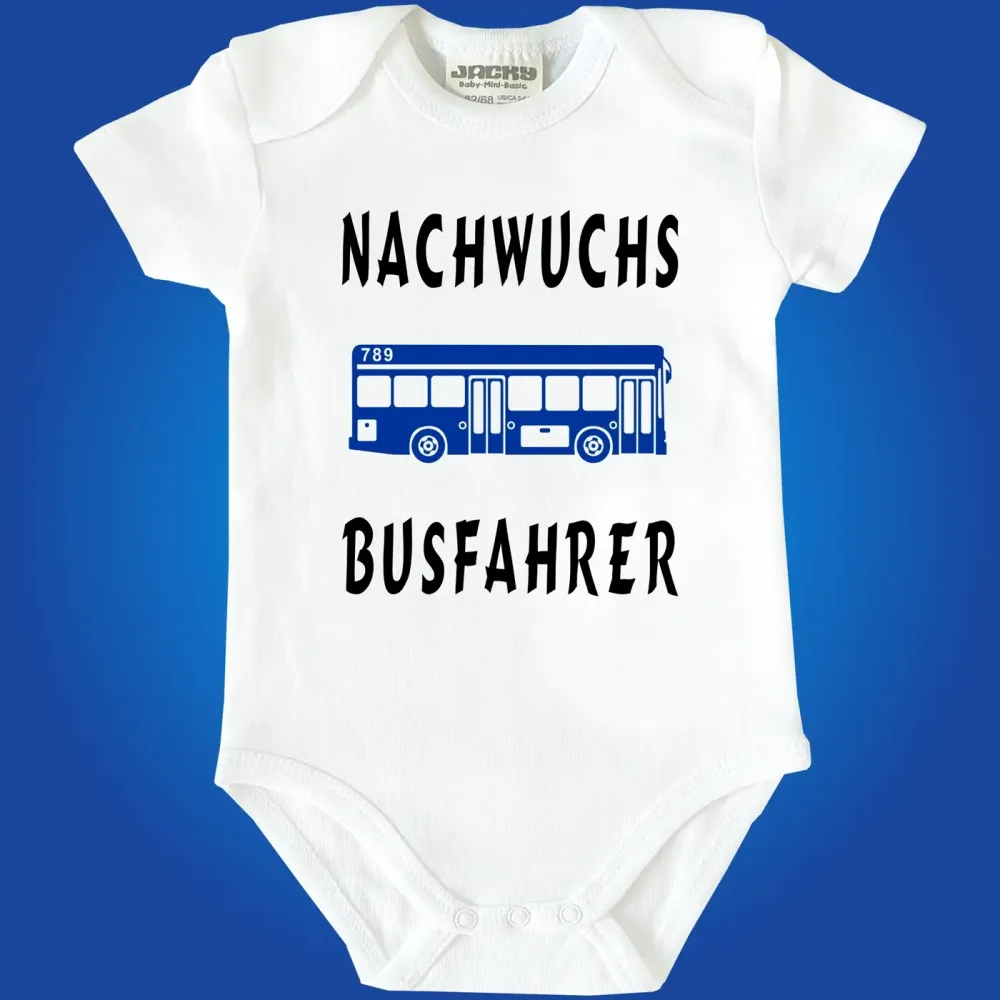 Preview: Baby‑Body Nachwuchs Busfahrer mit Bus‑Motiv