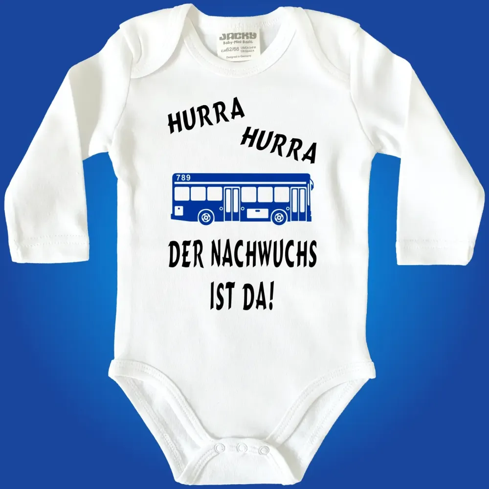 Babybody „Nachwuchs Busfahrer“ mit Bus Grafik