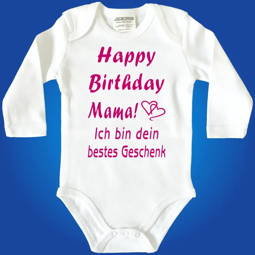 Preview: Babybody „Happy Birthday lieber Onkel“ in mehreren Farben