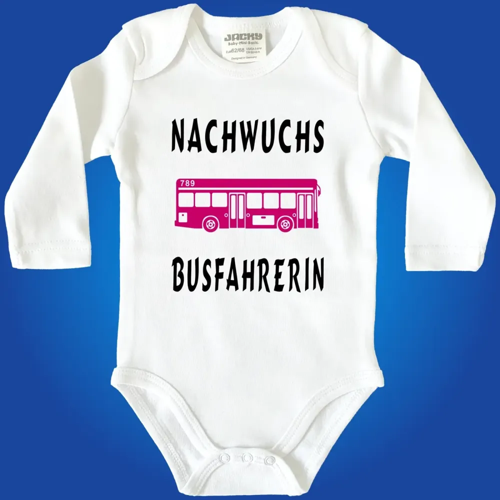 Preview: Baby‑Body mit witzigem Bus‑Motiv und Text