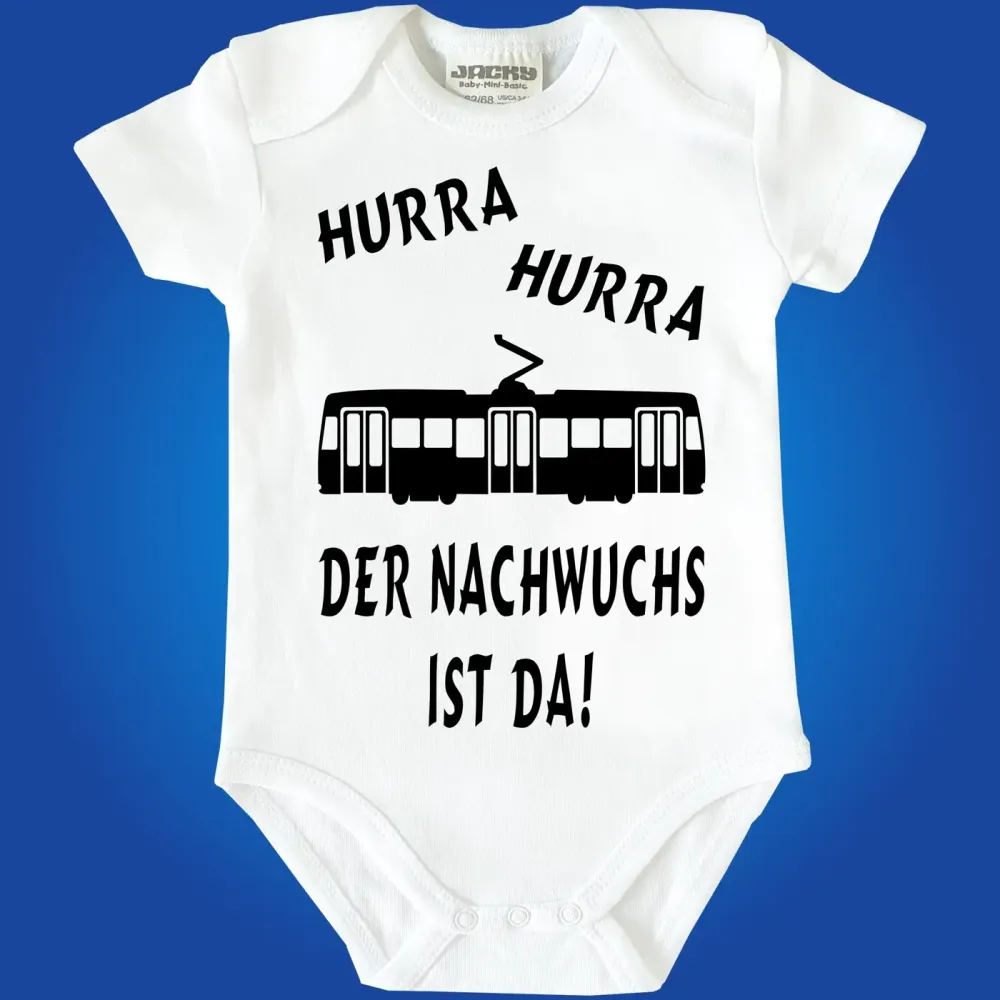 Baby-Body mit Strassenbahn Nachwuchs
