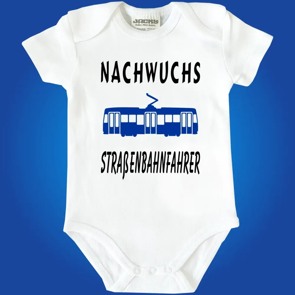 Baby‑Body mit süßem Nachwuchs Straßenbahnfahrer Spruch