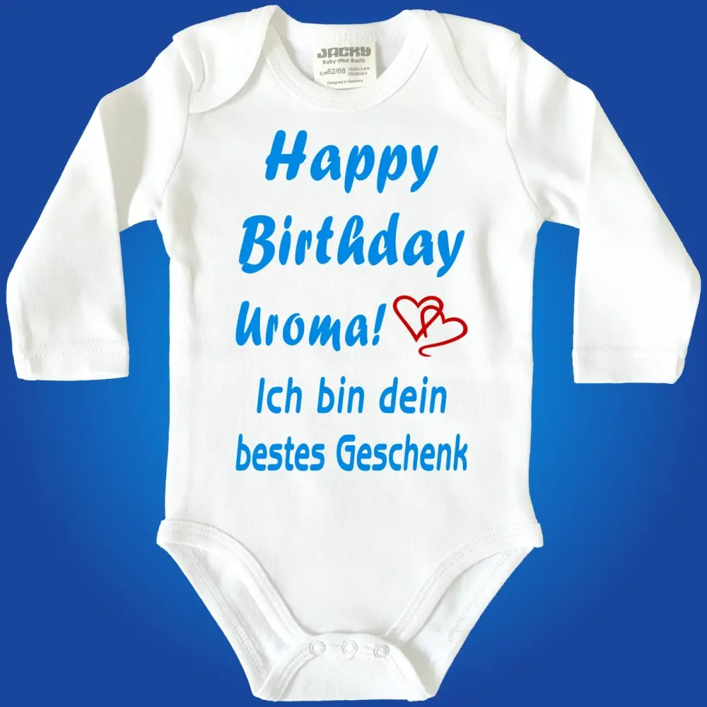 Baby-Body mit Aufdruck Happy Birthday