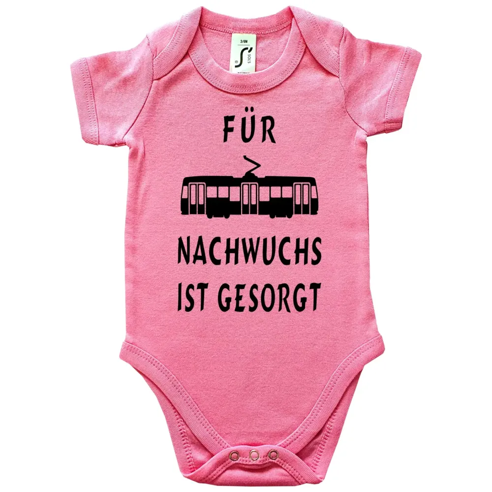 Babybody mit Tram Grafik für Jungen und Mädchen