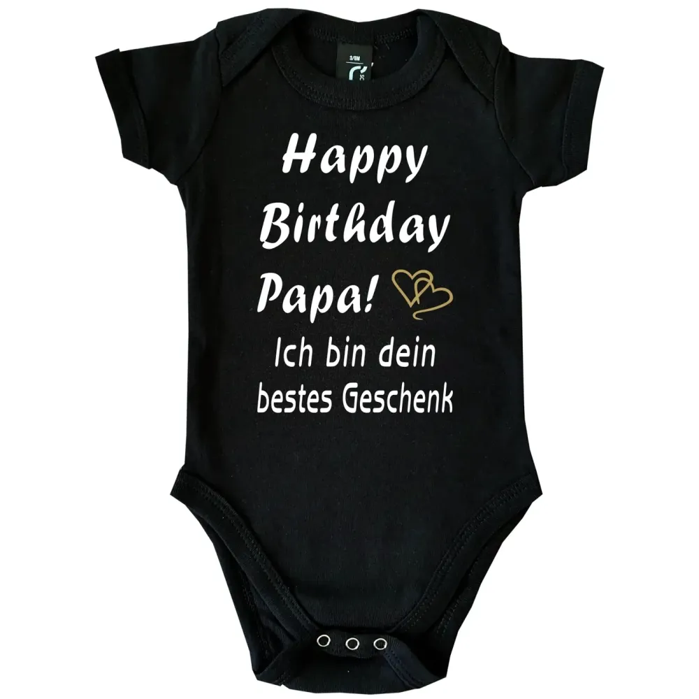 Preview: Baby-Body „Happy Birthday lieber Papa – Ich hab dich lieb“