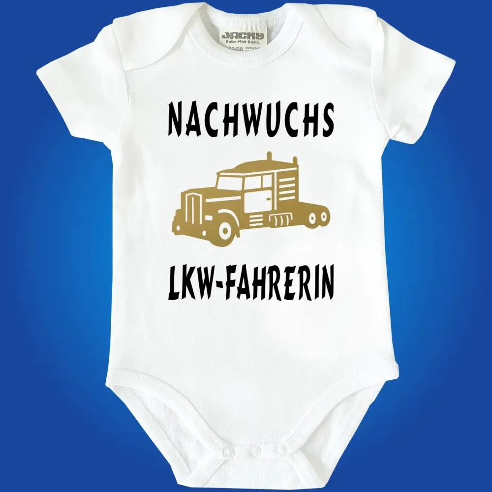 Baby‑Body mit humorvollem Nachwuchs LKW Fahrer Motiv