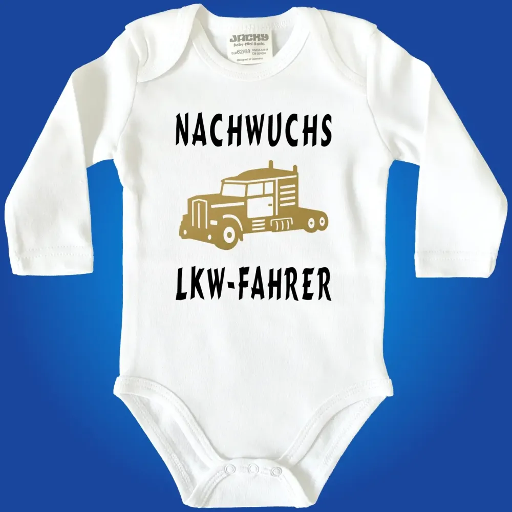 Babybody mit Truckerin Nachwuchs Text