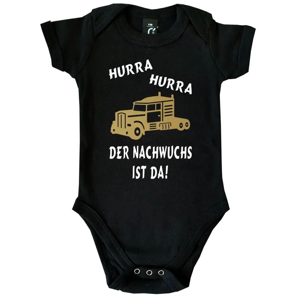 Baby‑Body „Nachwuchs LKW Fahrerin“ mit LKW Motiv