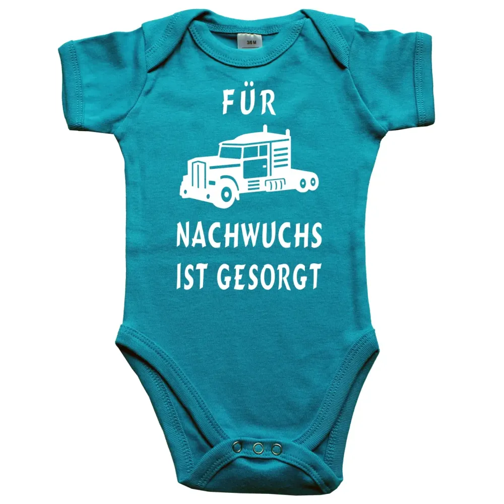 Babybody mit LKW Fahrerin Design und Spruch