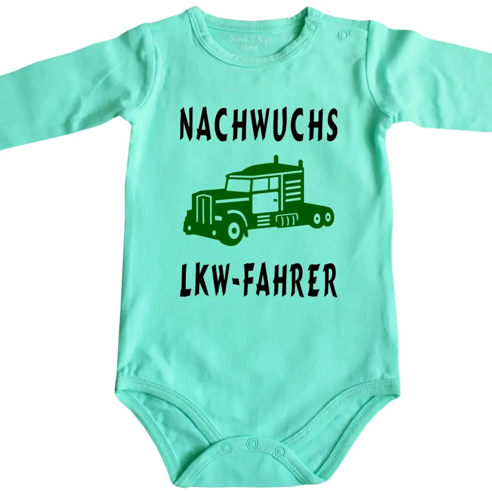 Preview: Baby‑Body Nachwuchs LKW‑Fahrer mit Truck‑Motiv
