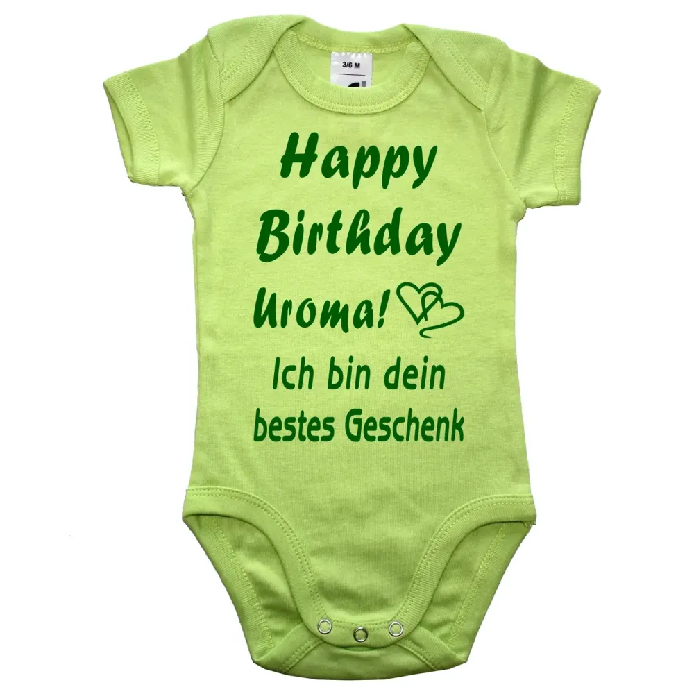 Baby-Body mit Druck Happy Birthday