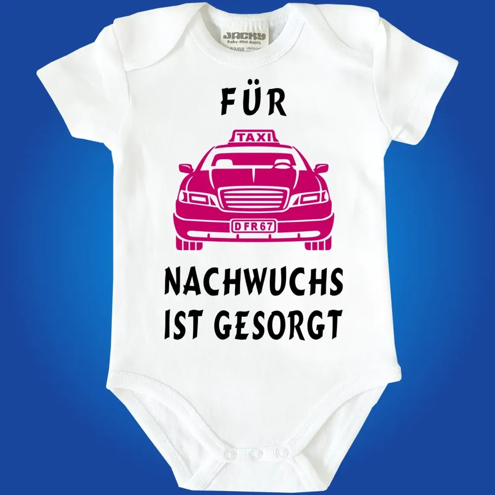 Babybody mit Taxi‑Symbol und witzigem Look