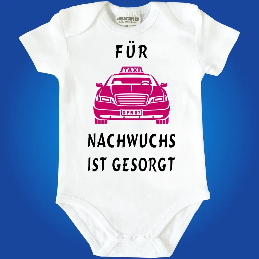 Baby‑Body mit humorvollem Taxi‑Design