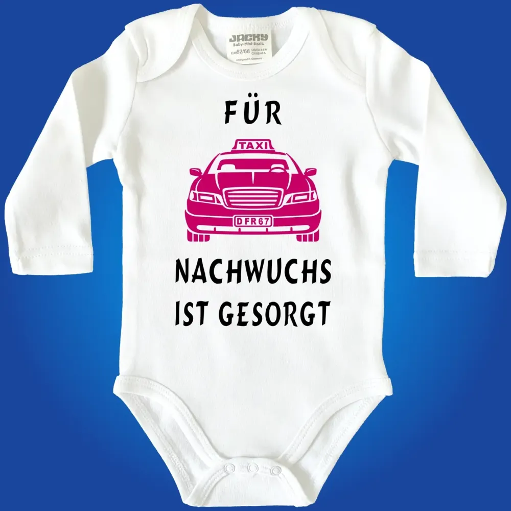 Baby‑Body mit humorvollem Taxi‑Design