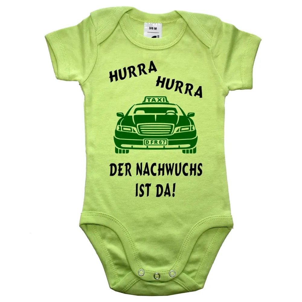 Babybody mit Taxi‑Design für Eltern mit Humor