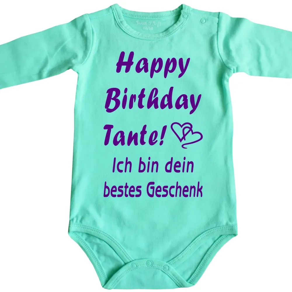 Preview: Baby-Body mit Druck zum Geburtstag