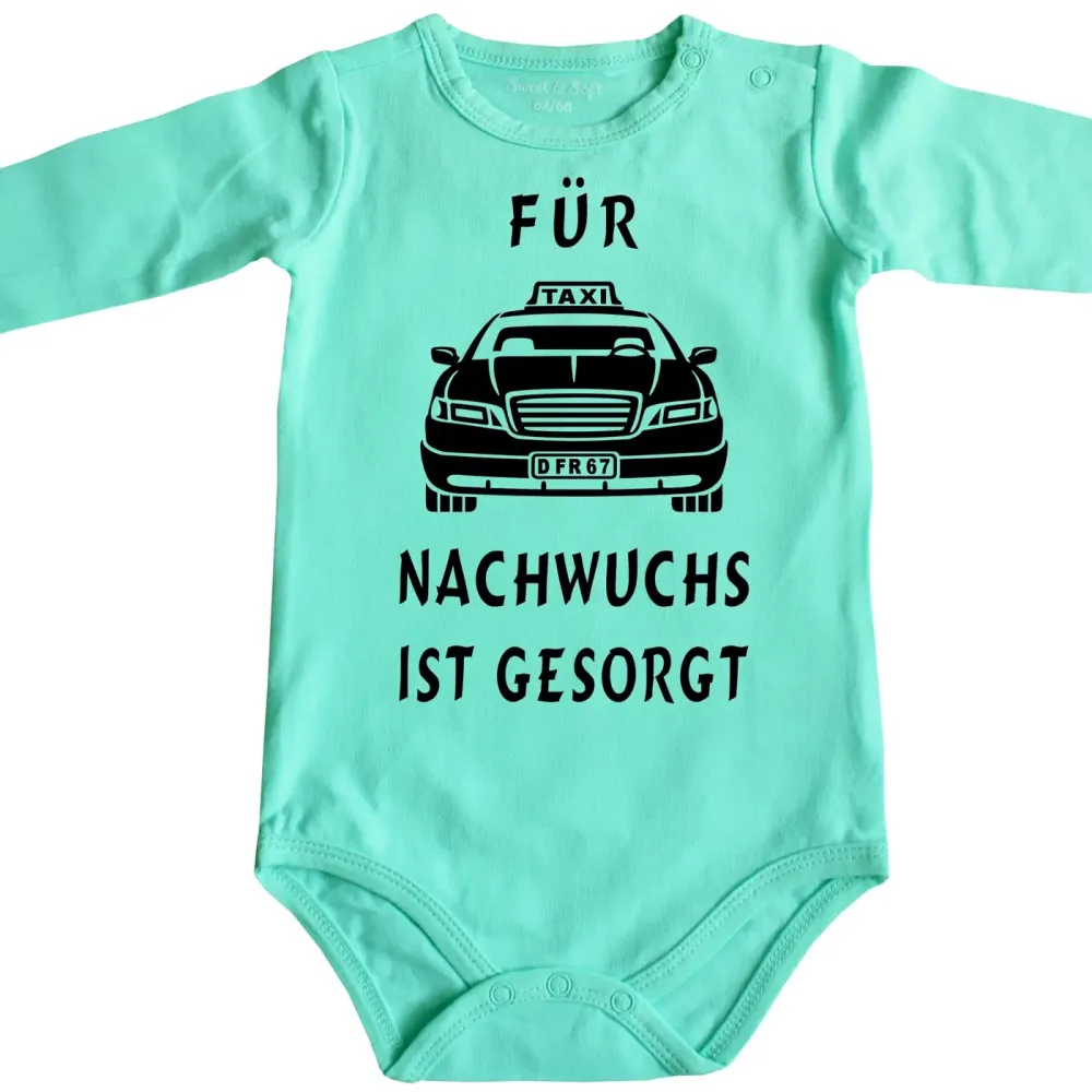 Lustiger Babybody mit Taxi‑Motiv