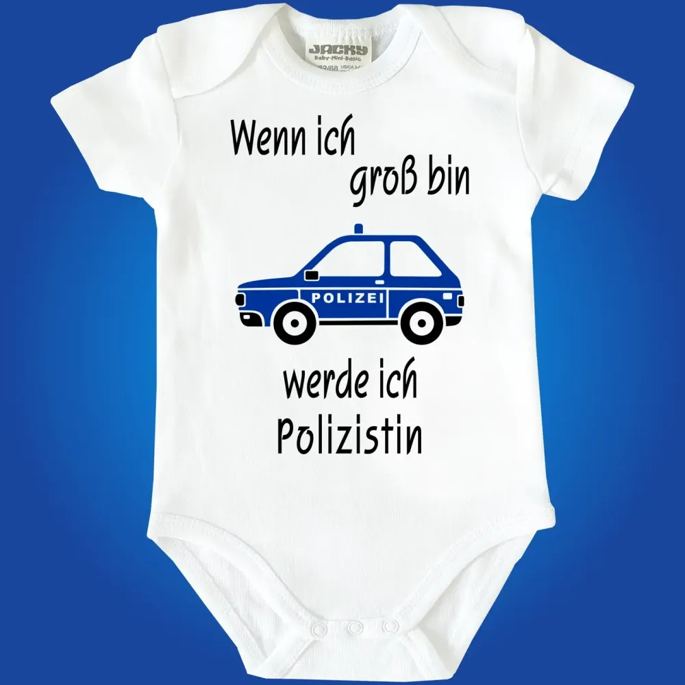 Babybody mit Berufswunsch Polizist