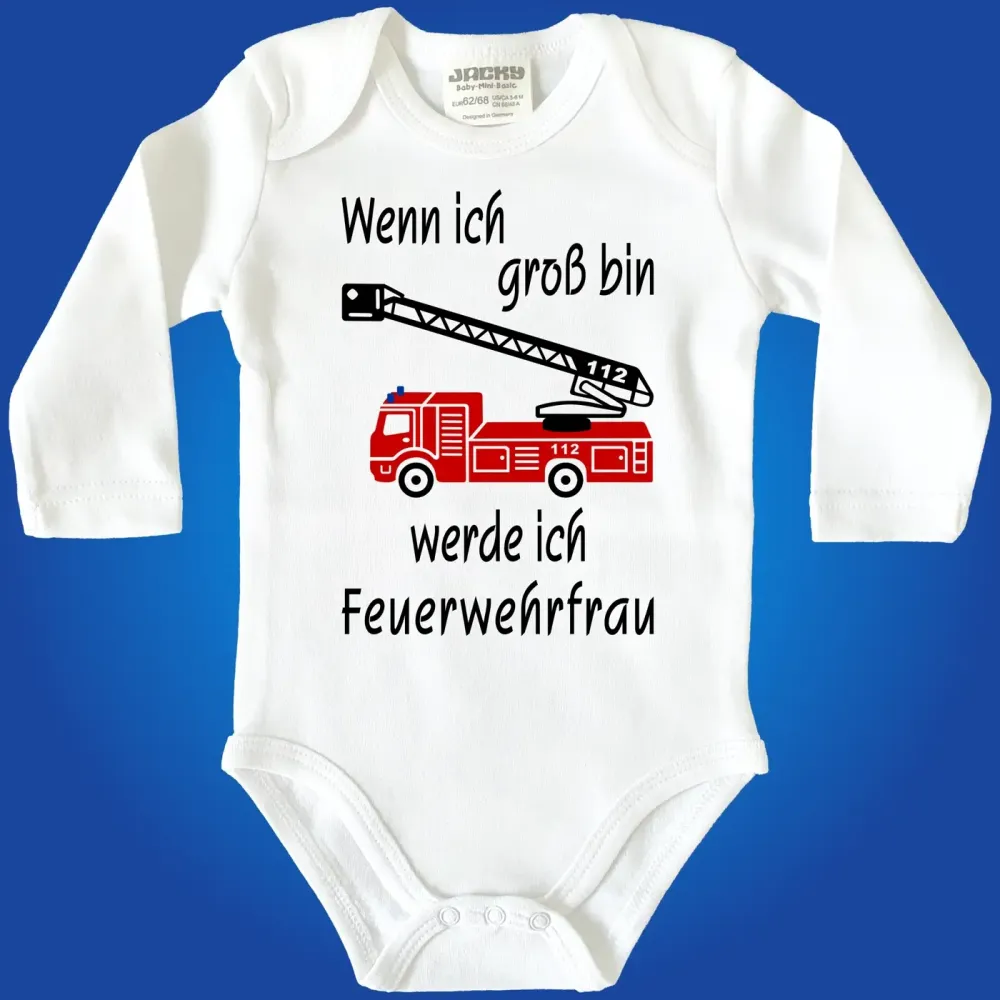 Preview: Baby‑Body mit Berufswunsch Feuerwehrfrau