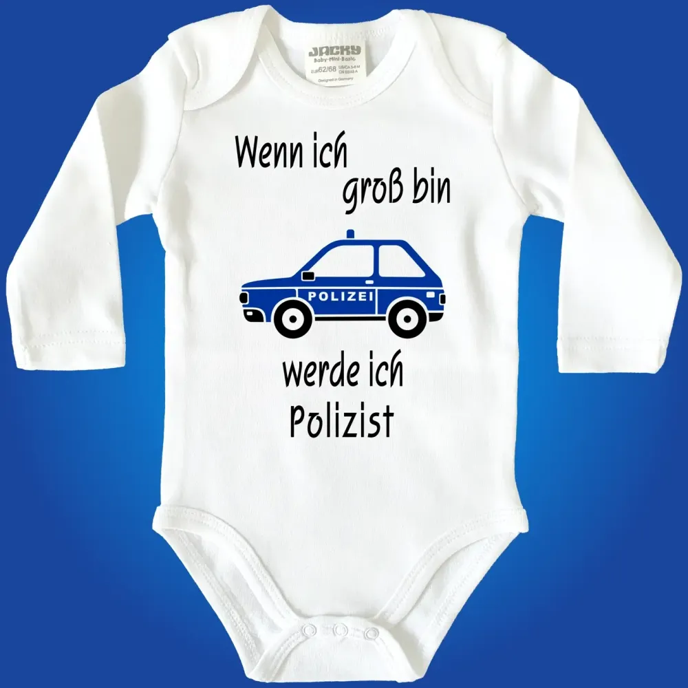 Preview: Babybody mit Berufswunsch Polizist