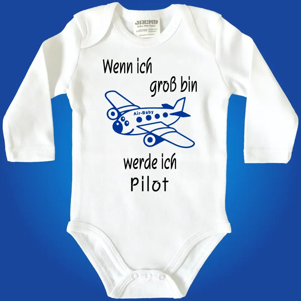 Babybody mit Berufswunsch Straßenbahnfahrer