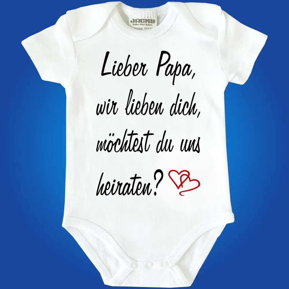 Preview: Baby-Body mit Druck Hochzeitsantrag
