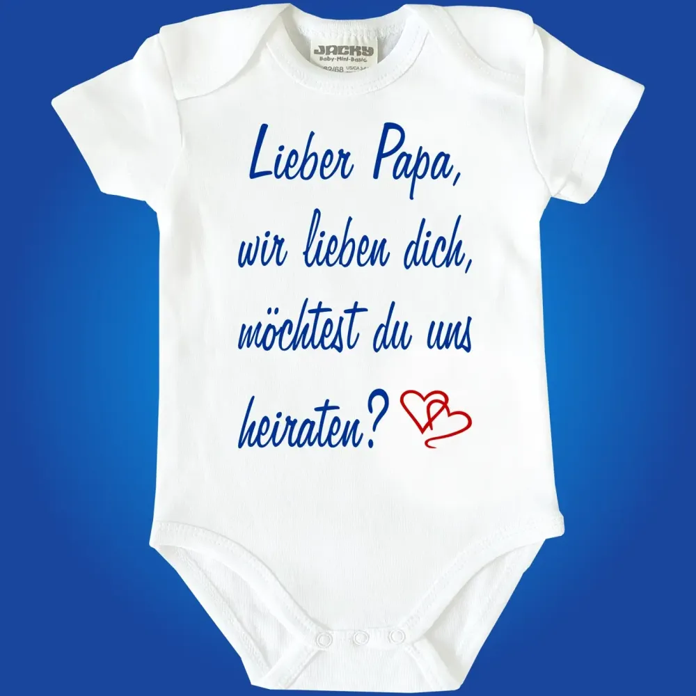 Preview: Baby‑Body mit liebevollem Hochzeits‑Spruch