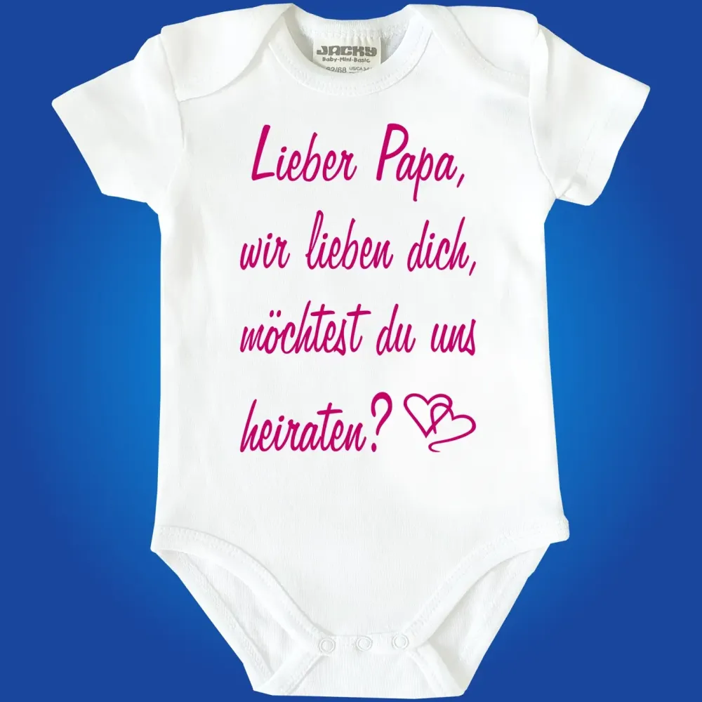Babybody für Papa mit Heiratsantrags‑Spruch