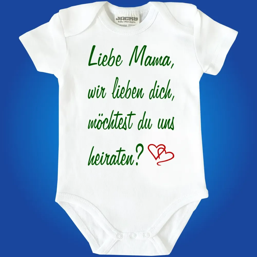 Baby‑Body mit süßem Familien‑Antrag