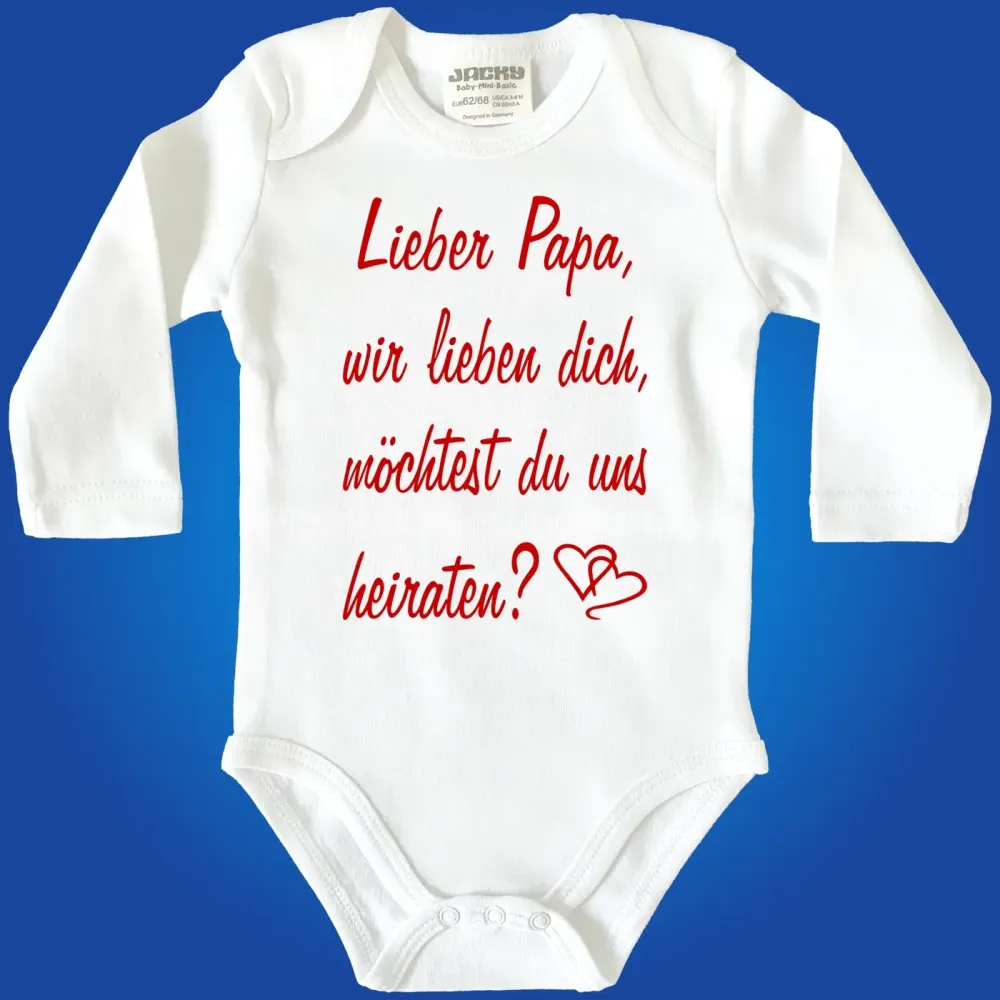 Babybody mit emotionalem Familien‑Spruch
