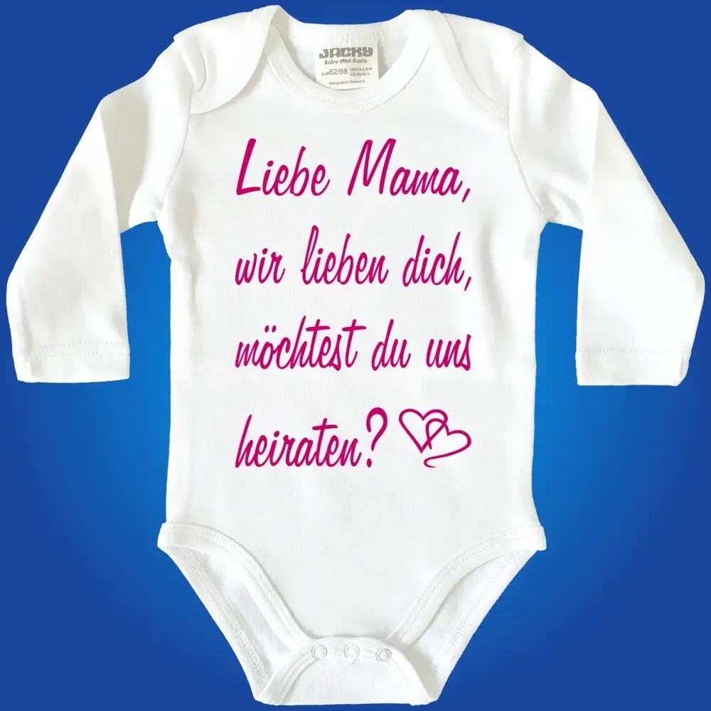 Baby-Body mit Aufdruck Hochzeitsantrag