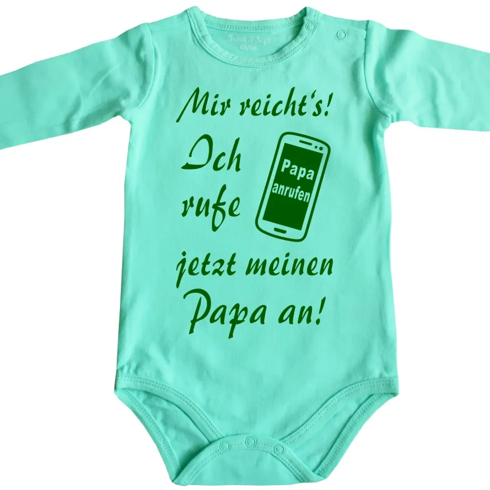 Preview: Baby‑Body mit Spruch „Mir reicht’s! Ich rufe jetzt meine Oma an!“