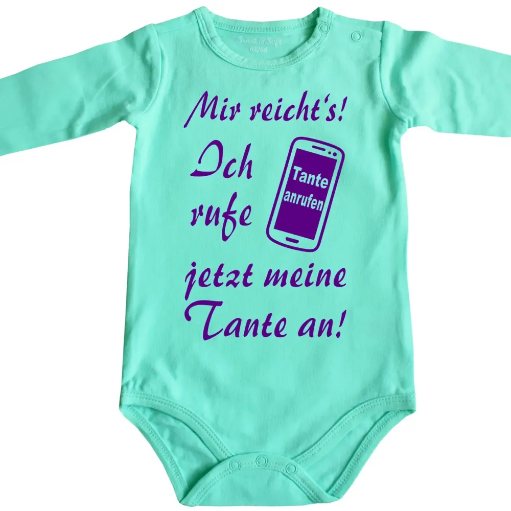 Preview: Baby‑Body mit lustigem Spruch und personalisierter Person