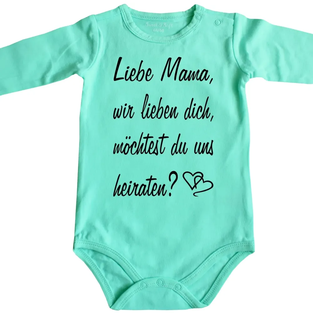 Preview: Baby‑Body „Liebe Mama, möchtest du uns heiraten?“